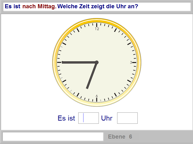 Aufgabenbild Modul Umgang mit der Uhr: Uhrzeit angeben frei